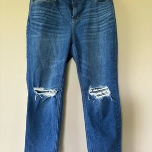 Old Navy Boyfriend Blue Distressed Jeans Size 10